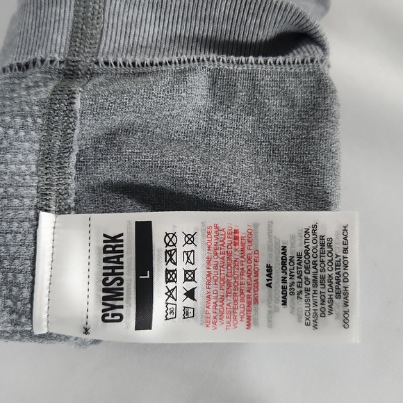 Gymshark Leggings Size Lg. Grey with Black logo Waist NWT - Picture 4 of 7